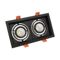 Foco LED CREE-COB Direccionable Madison Negro 2x10W LIFUD (UGR 19)  