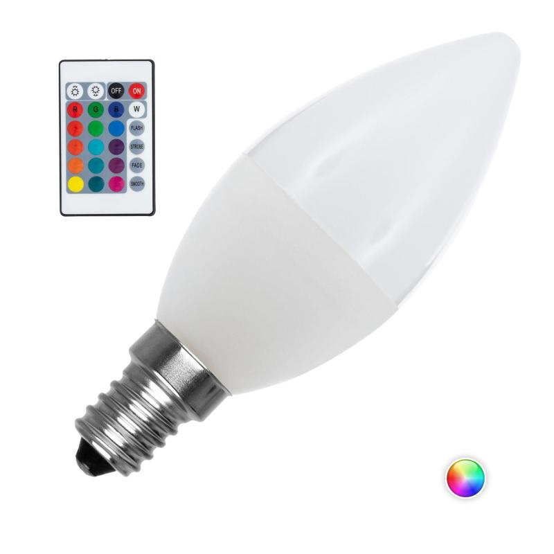 Imagem de Lâmpada Regulável LED E14 4.5W 450 lm C37 RGBW