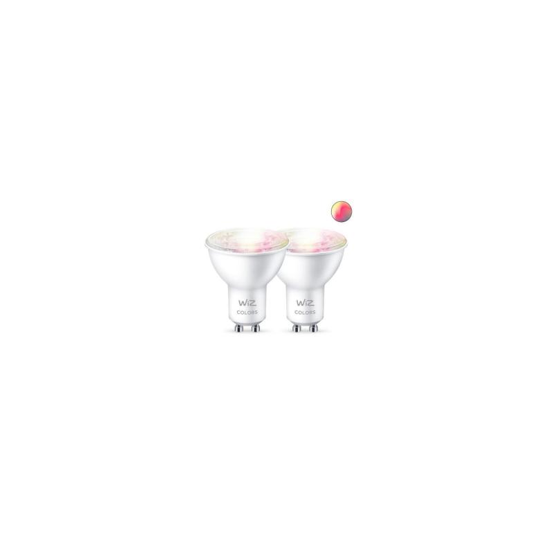 Imagem de Pack 2 Lâmpadas Inteligentes LED GU10 4.9W 245 lm PAR16 WiFi + Bluetooth Regulável RGB+CCT WIZ