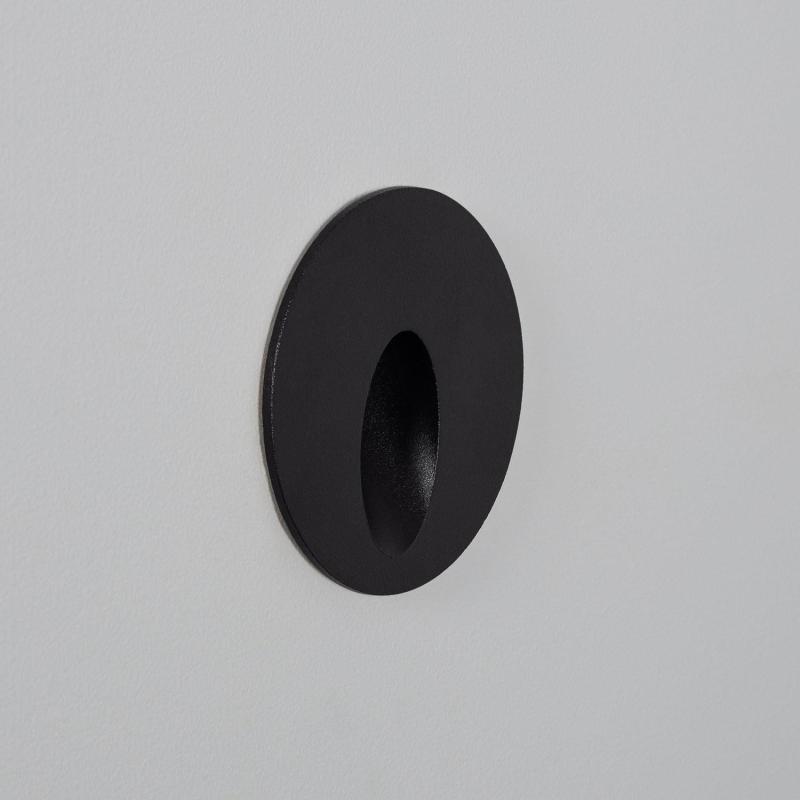 Imagen de Baliza Exterior LED 3W Empotrable Pared Circular Aluminio Negro Boiler