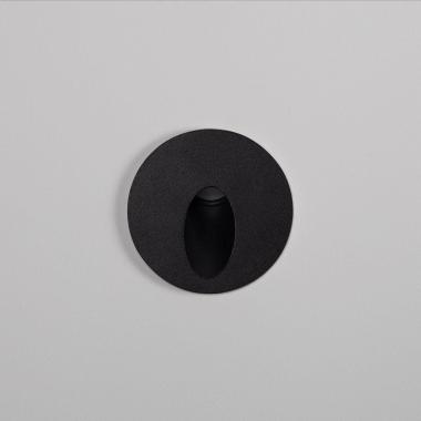 Imagen de Baliza Exterior LED 3W Empotrable Pared Circular Aluminio Negro Boiler