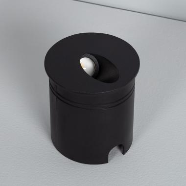 Imagen de Baliza Exterior LED 3W Empotrable Pared Circular Aluminio Negro Boiler