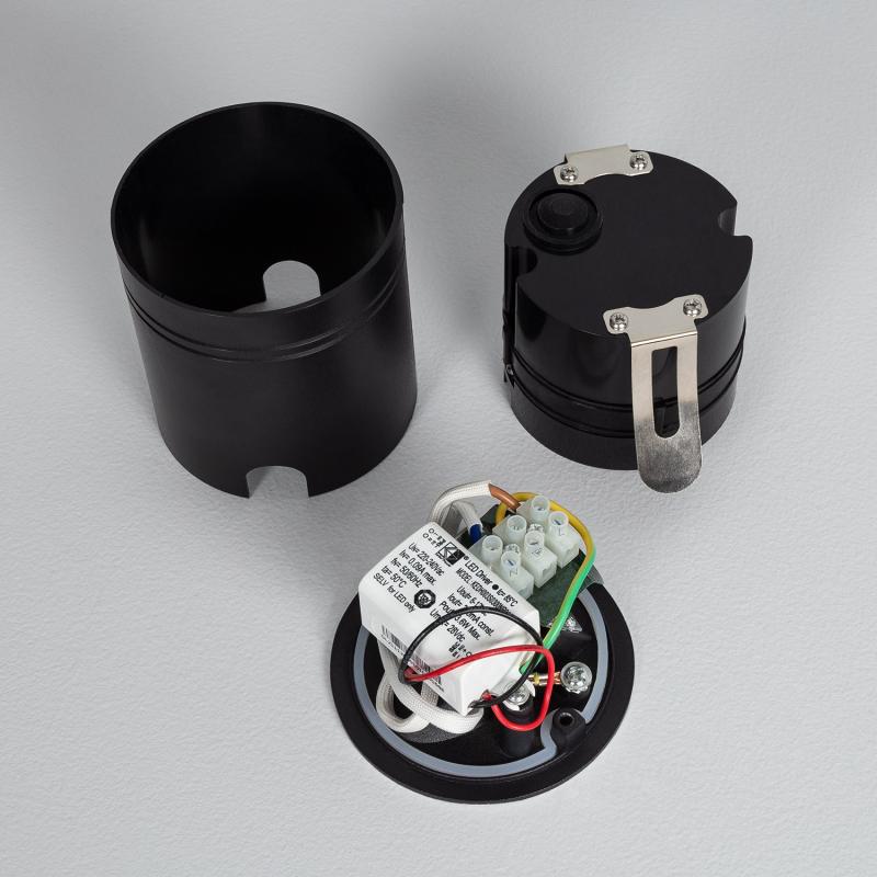 Imagen de Baliza Exterior LED 3W Empotrable Pared Circular Aluminio Negro Boiler