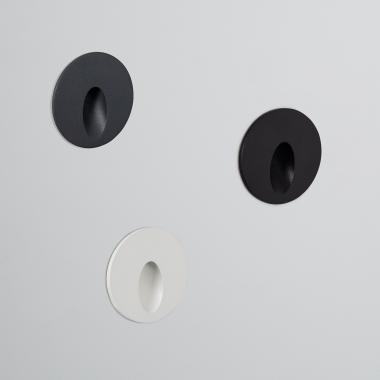 Imagen de Baliza Exterior LED 3W Empotrable Pared Circular Aluminio Negro Boiler