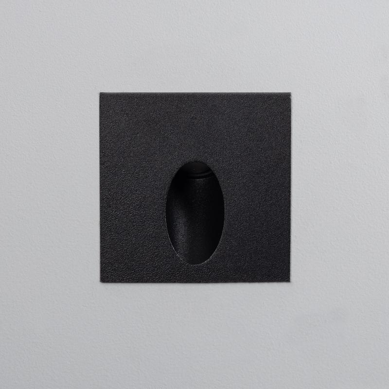 Imagen de Baliza Exterior LED 3W Empotrable Pared Cuadrado Negro Ellis
