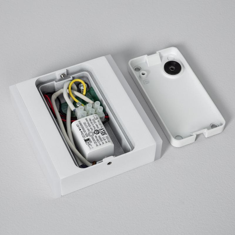 Imagen de Aplique de Pared Exterior LED 6W Aluminio Iluminación Doble Cara Cuadrado Blanco Orus