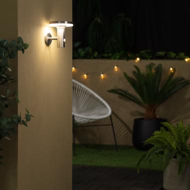 Imagen de Aplique de Pared Exterior Solar LED Helios Acero Inoxidable con Detector de Movimiento PIR