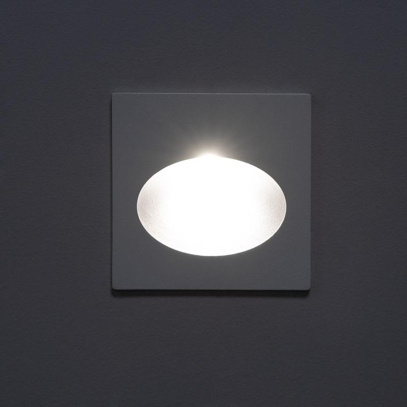 Imagem de Baliza Exterior LED 3W Encastrável Parede Quadrada Branca Coney 