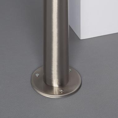 Imagem de Baliza Solar Exterior LED 6W Superfície de Pé 45cm com Detetor de Movimento Helios Inox