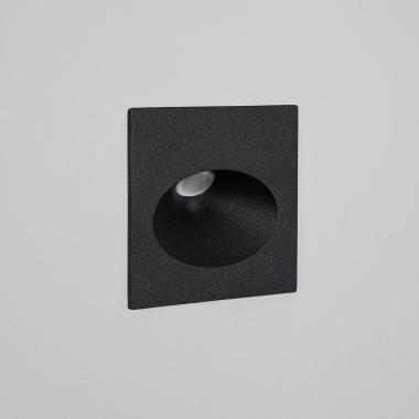 Producto de Baliza Exterior LED 3W Empotrable Pared Cuadrado Negro Coney