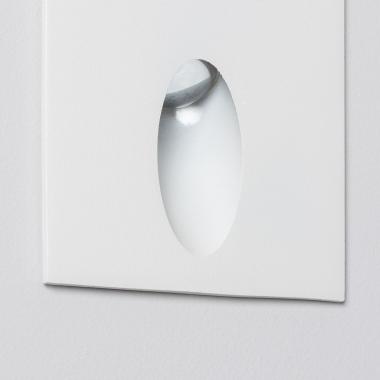 Producto de Baliza Exterior LED 3W Empotrable Pared Cuadrado Blanco Oval Wabi