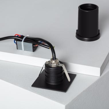 Imagen de Baliza Exterior LED 2W Empotrable Aluminio Pared Cuadrado Negro Guell
