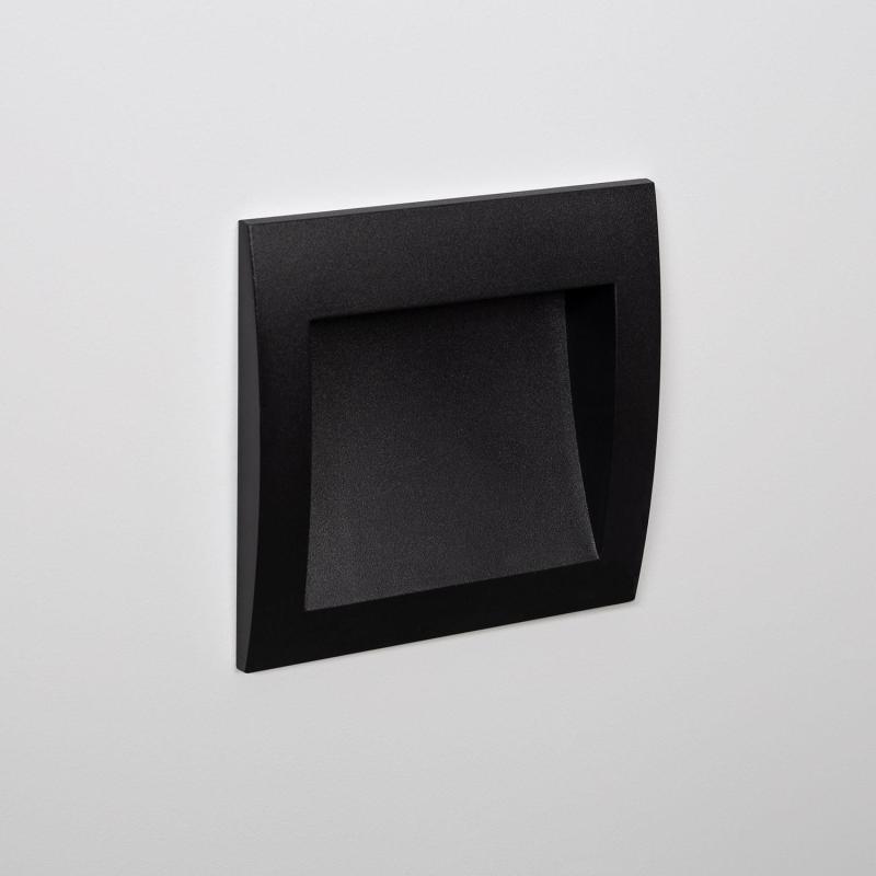 Produto de Baliza Exterior LED 4W Encastrável Parede Quadrada Preto Natt