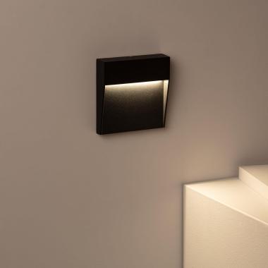 Imagem de Aplique de Parede LED 4W de Alumínio Quadrado Jade Preto