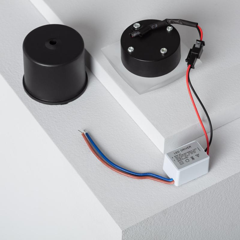 Imagen de Baliza LED 3W Empotrable Aluminio Pared Cuadrado Negro Occulare