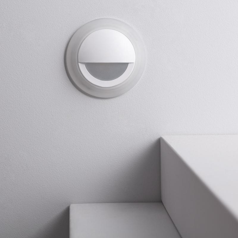 Producto de Baliza LED 3W Empotrable Pared Circular Blanco Occulare