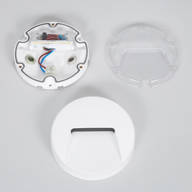 Produto de Baliza Exterior LED 3W Superfície de Parede Circular Branca Nilsa 