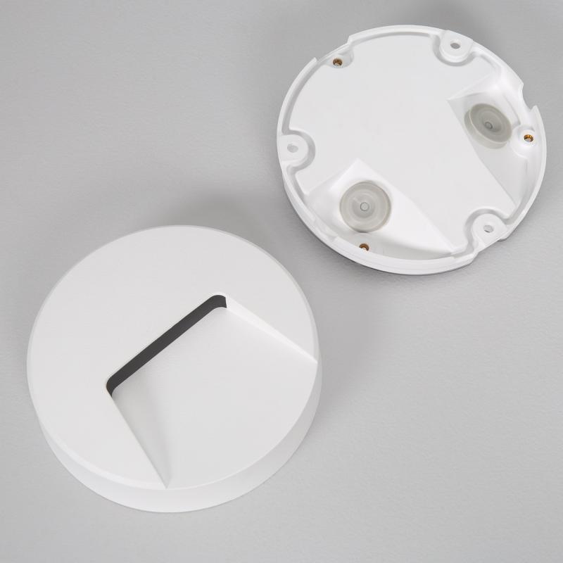 Produto de Baliza Exterior LED 3W Superfície de Parede Circular Branca Nilsa 