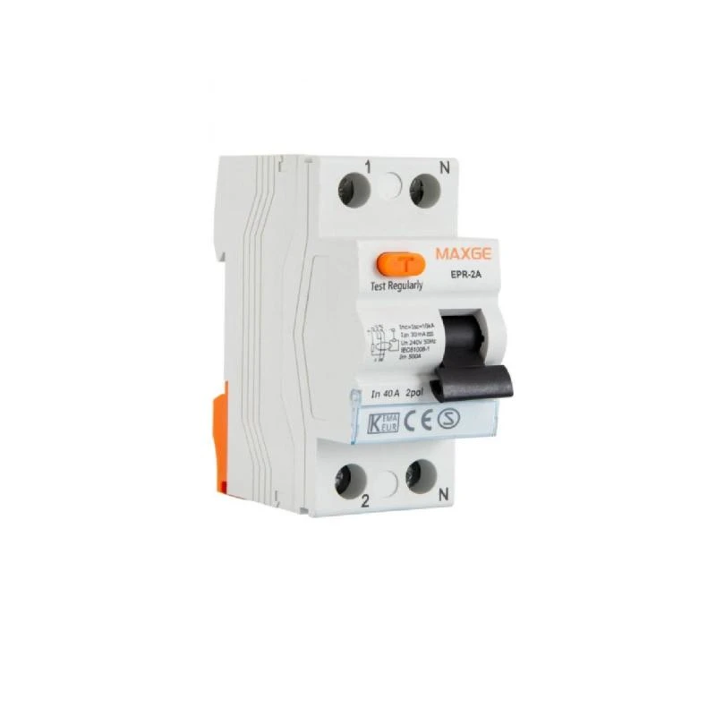 Imagen de Interruptor Diferencial Residencial Superinmunizado 2P 30mA 40A-25A 6kA Clase A MAXGE