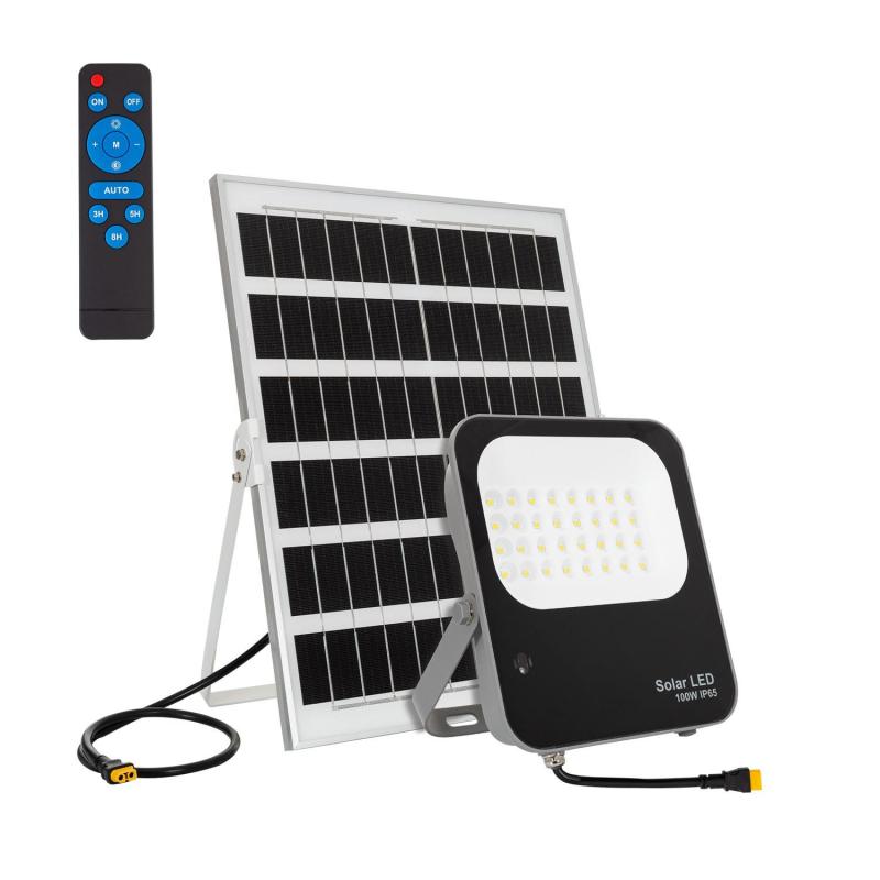 Imagen de Foco Proyector LED Solar 100W 170lm/W IP65 con Control Remoto