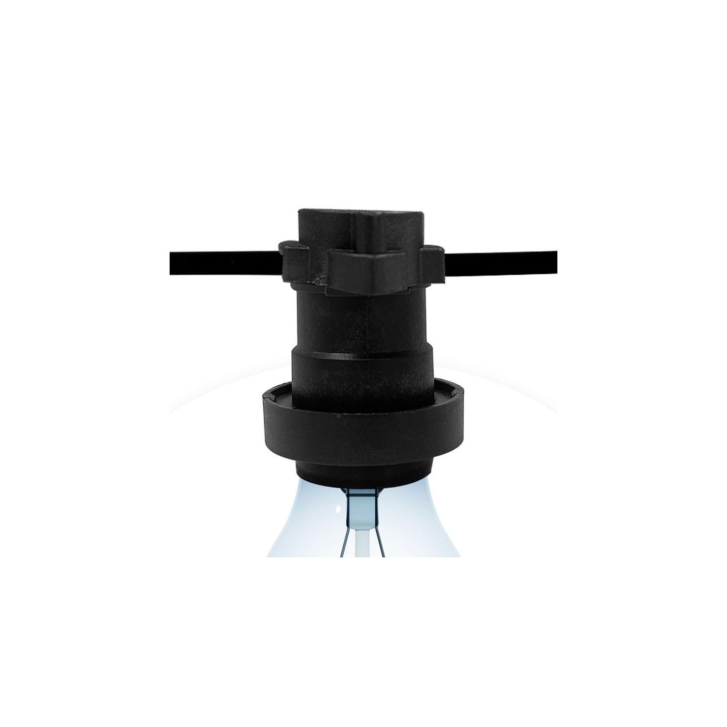 Imagen de Guirnaldas para Exterior IP44 Cable Eléctrico Plano con Portalámparas E27 a Medida Negro