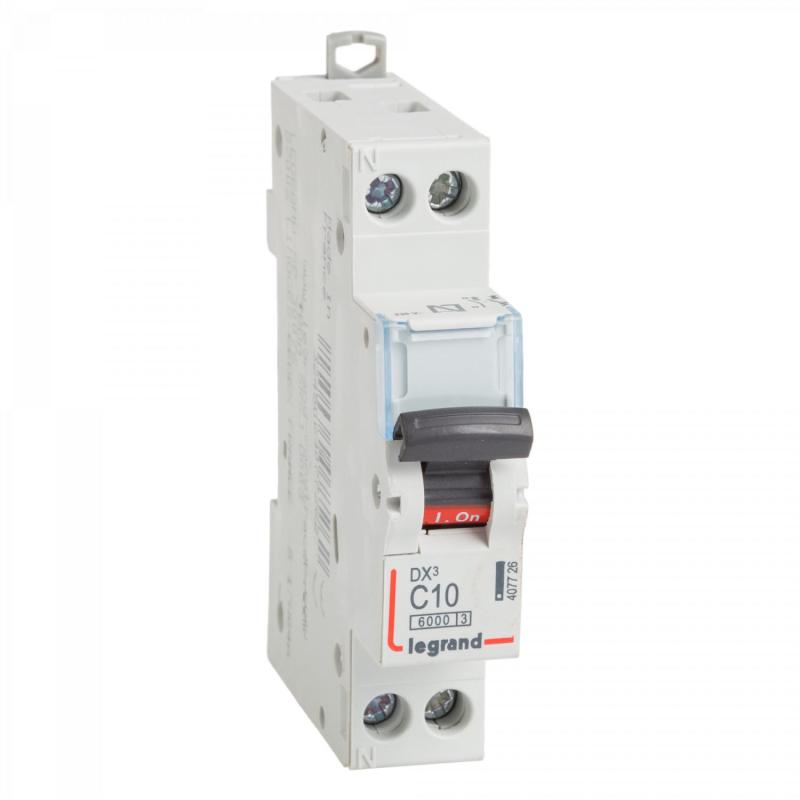Imagem de Interruptor Magnetotérmico Industrial 1P+N 10kA Curva C 10-32 A LEGRAND DX³ 407726