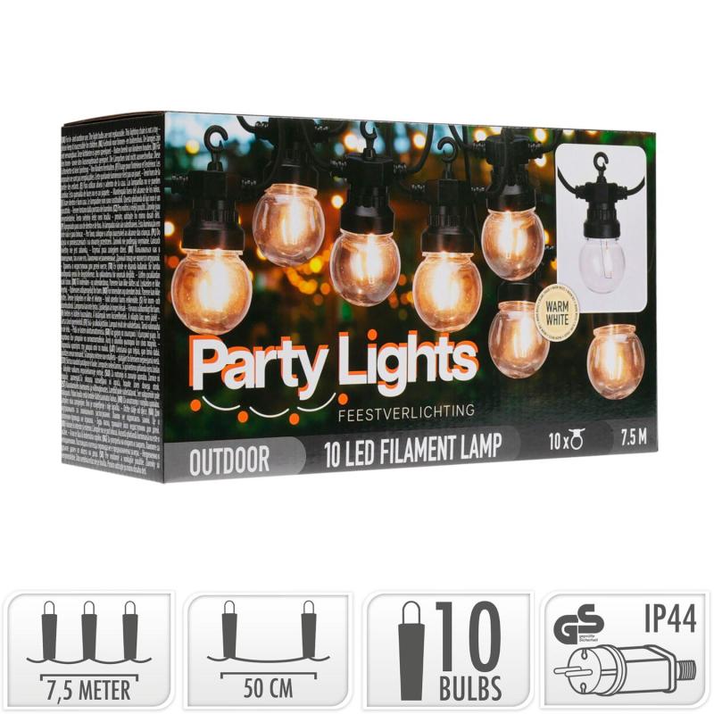 Imagen de Guirnalda Exterior LED de 10 Bombillas Calderona 7.5m