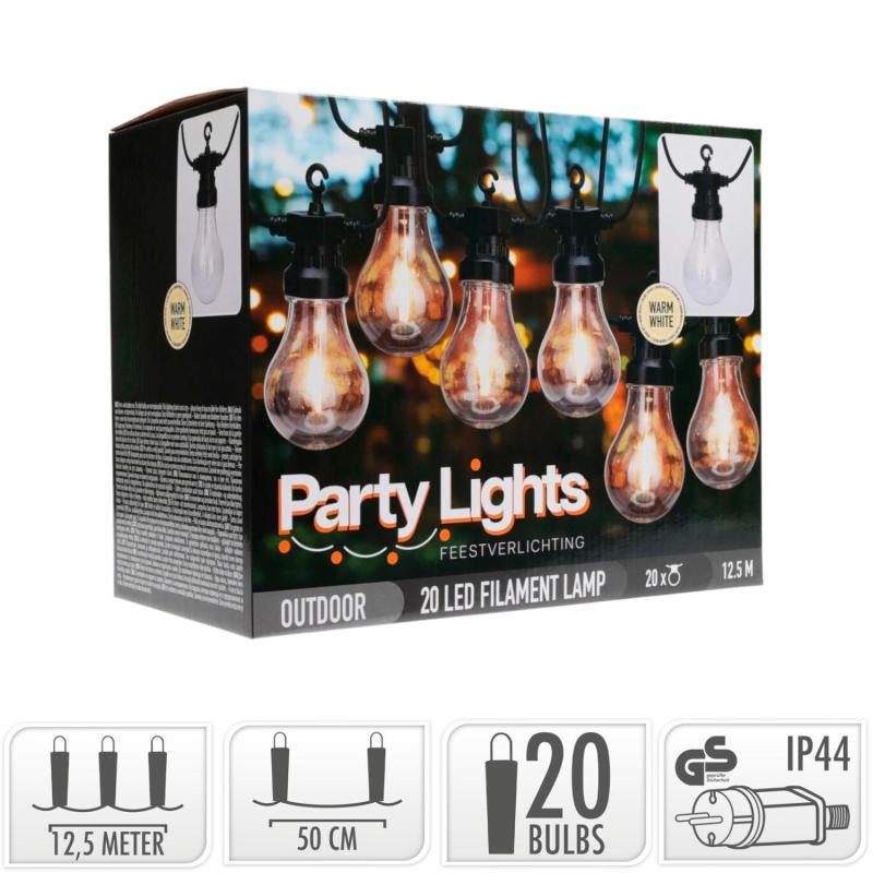 Imagem de Grinalda Exterior LED 20 Lâmpadas Remei 12.5m