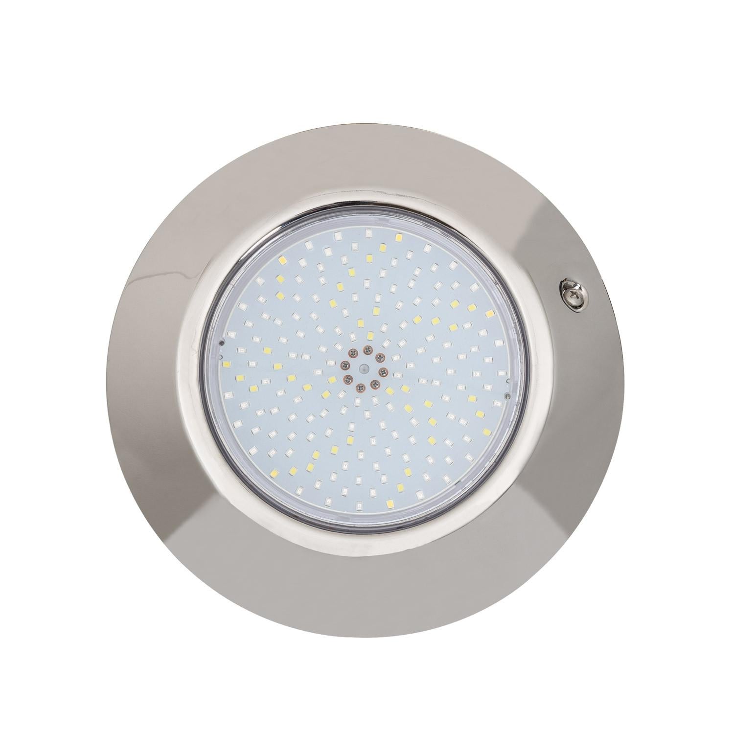 Foco Piscina Superficie LED RGBW Sumergible 12V DC IP68 Acero Inoxidable 12W