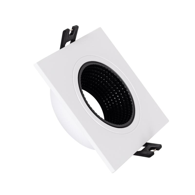 Imagem de Aro Downlight Quadrado Basculante para Lâmpada LED GU10 / GU5.3 Corte Ø80 mm
