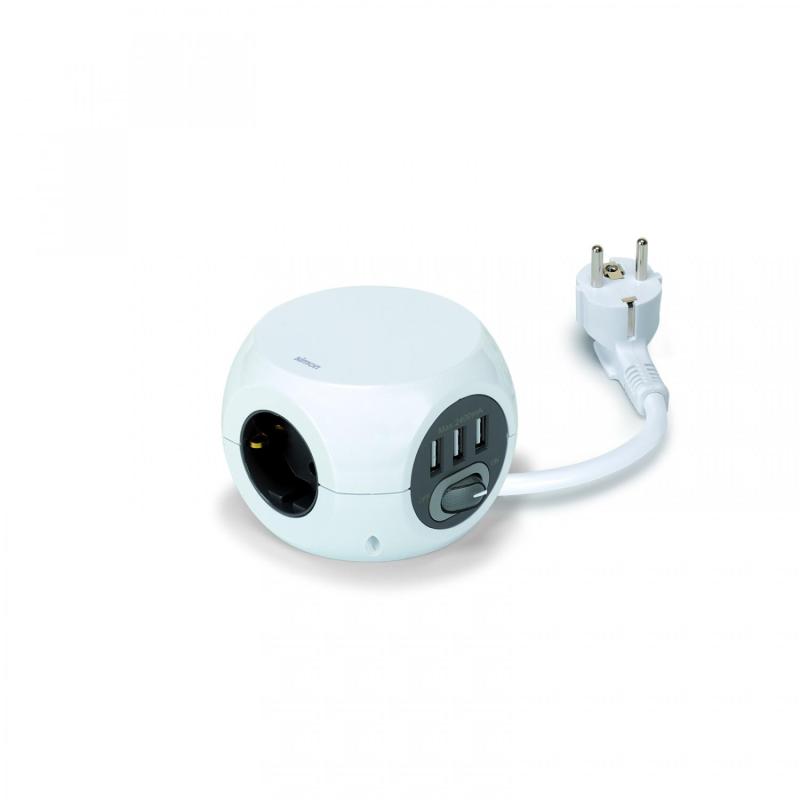 Imagen de Base Múltiple Combiball 3 Enchufes Tipo F Schuko + 3 USB-A 1.4m  SIMON BM516301