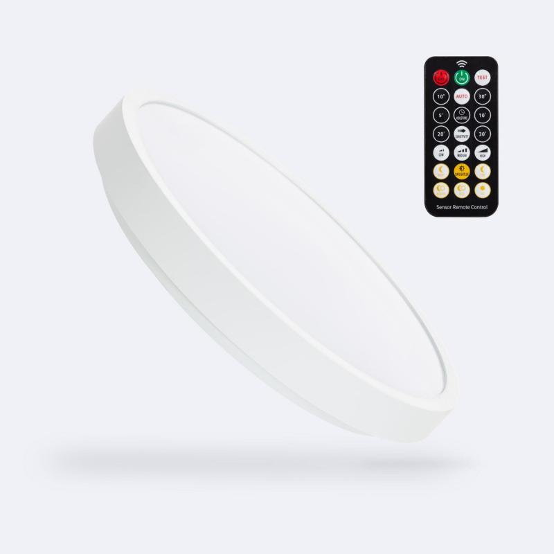 Imagem de Plafon LED para Exterior 18W Circular com Detector de Movimento Radar com Comando IR Ø300 mm