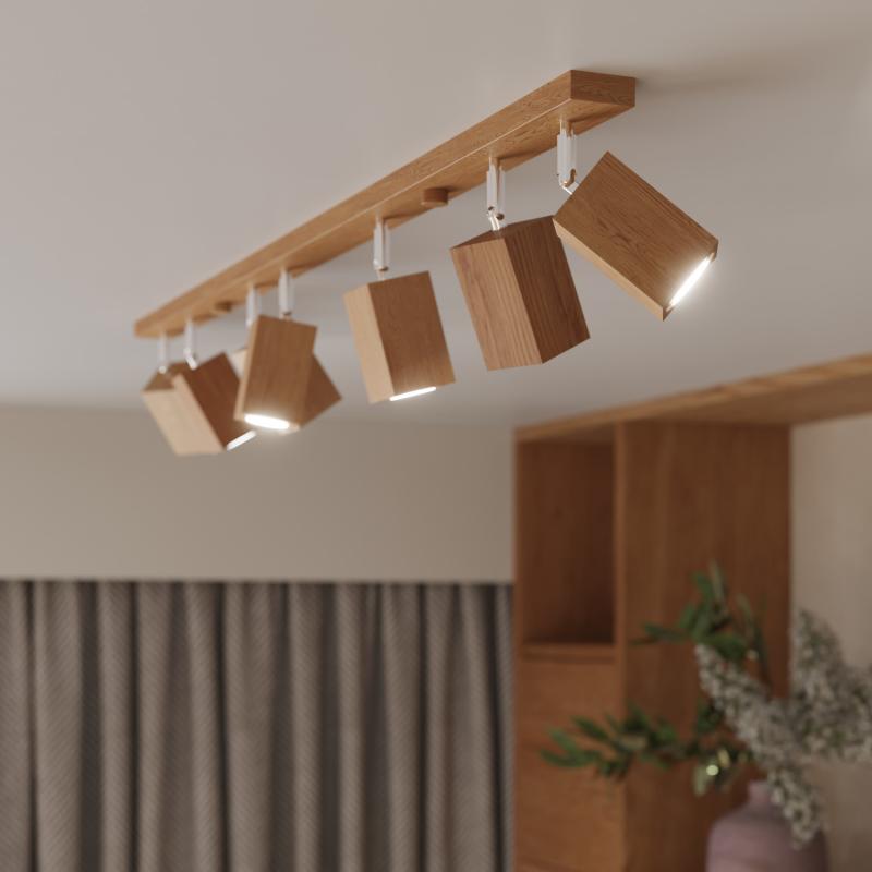 Produto de Aplique de Teto Keke 3 Madeira SOLLUX
