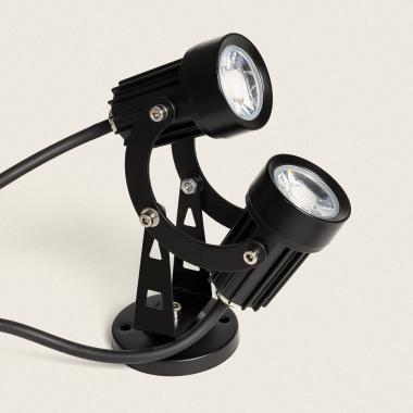Imagem de Foco Exterior LED Duplo 6W Superfície Alumínio 14cm Hevlot 
