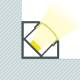 Imagem de Perfil de Aluminio para Esquinas Plano 1m para Fita LED Até 10 mm 