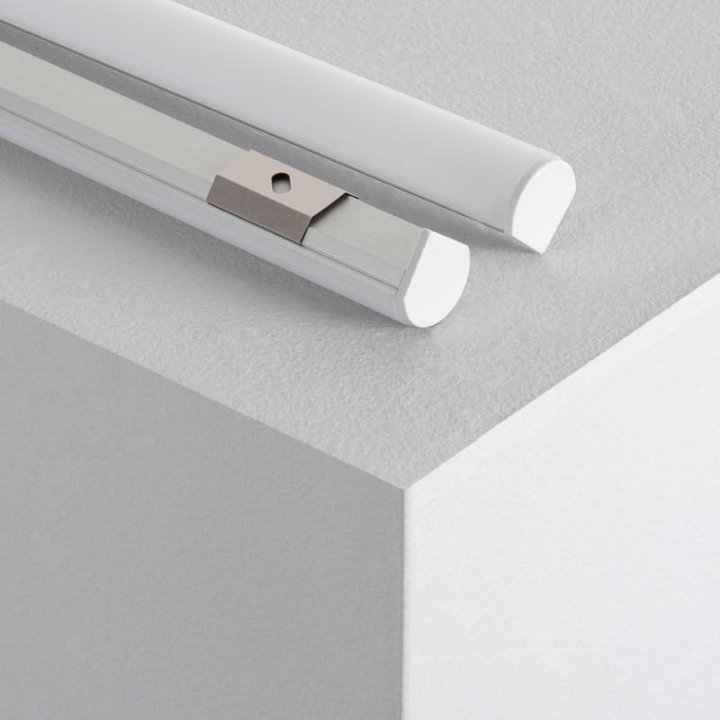Imagen de Perfil de Aluminio Esquina 1m con Tapa Circular para Tiras LED hasta 10 mm