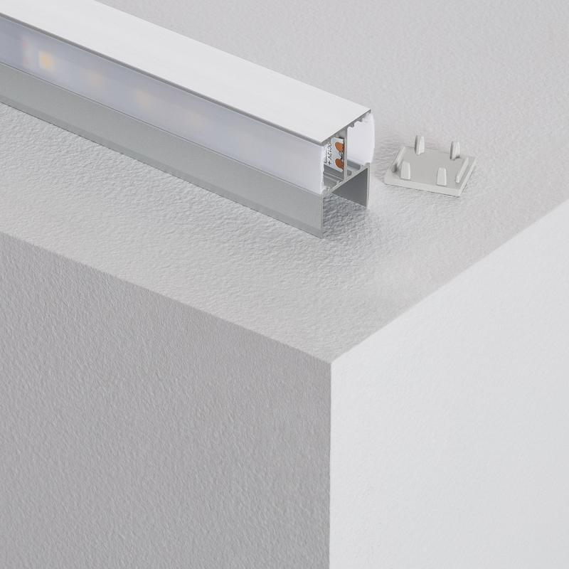 Imagem de Perfil de Aluminio para Estantes com Tampa Contínua para Fita LED de até 12 mm