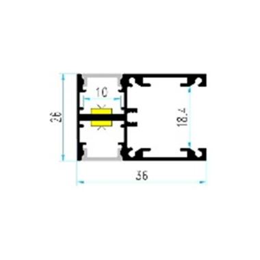 Imagen de Perfil Aluminio Superficie Doble Cara 2m Negro para Tiras LED hasta 10 mm