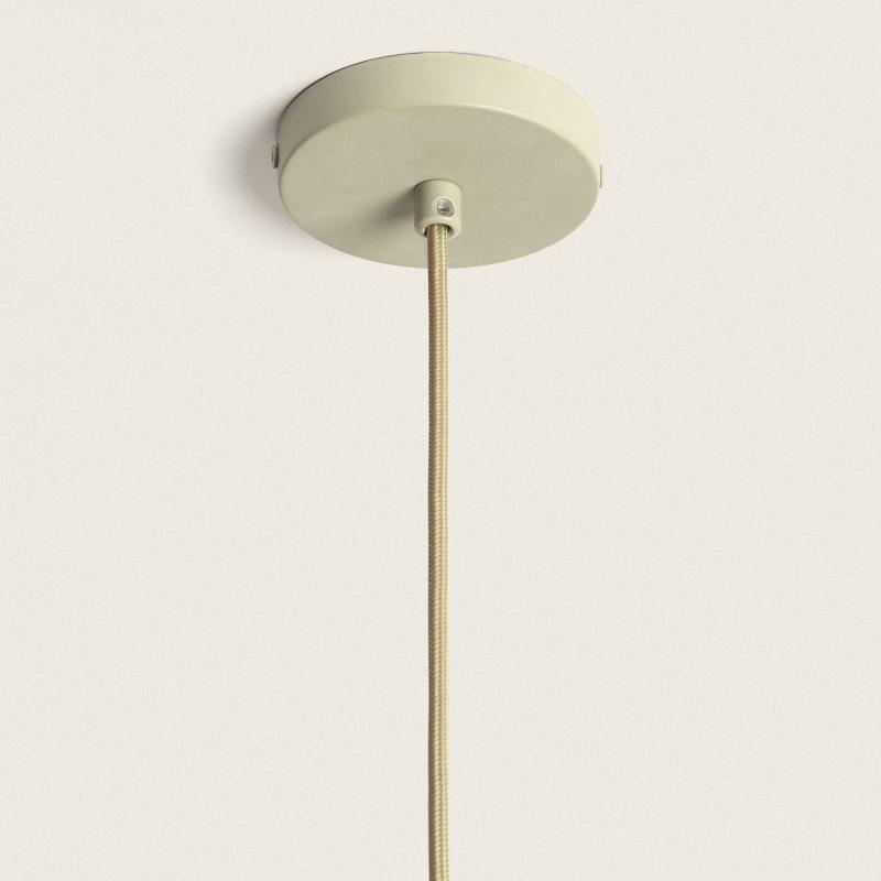 Producto de Lámpara Colgante con Cable Textil Verde sin Pantalla
