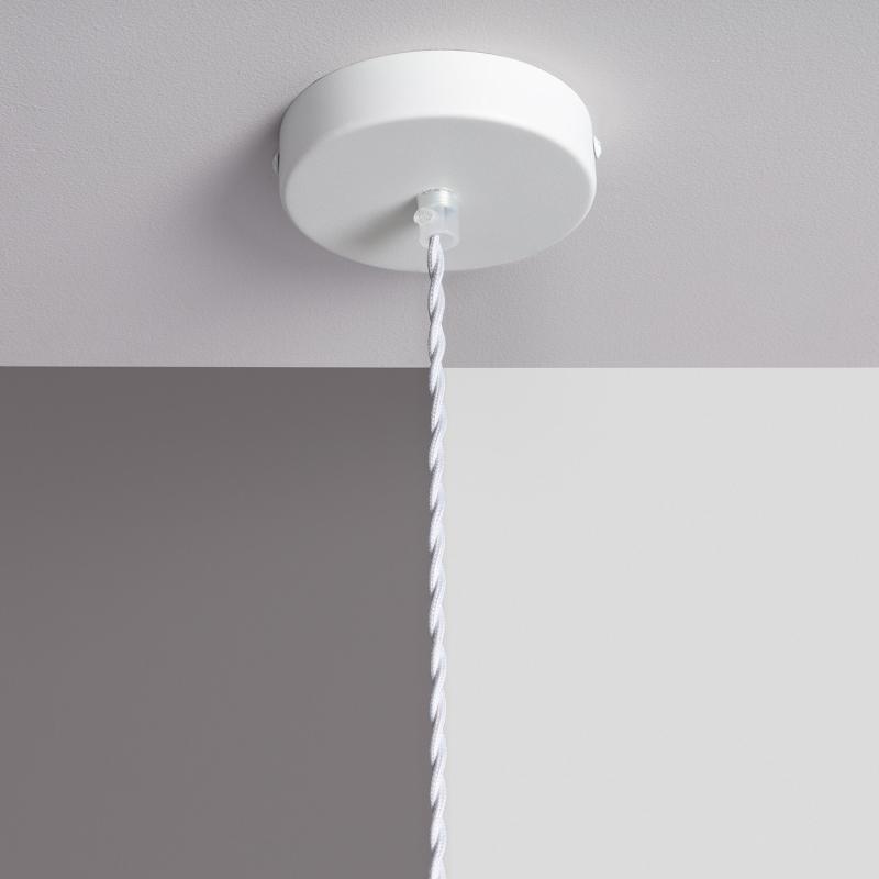 Imagem de Candeeiro Suspenso com Cabo Têxtil Trançado Branco