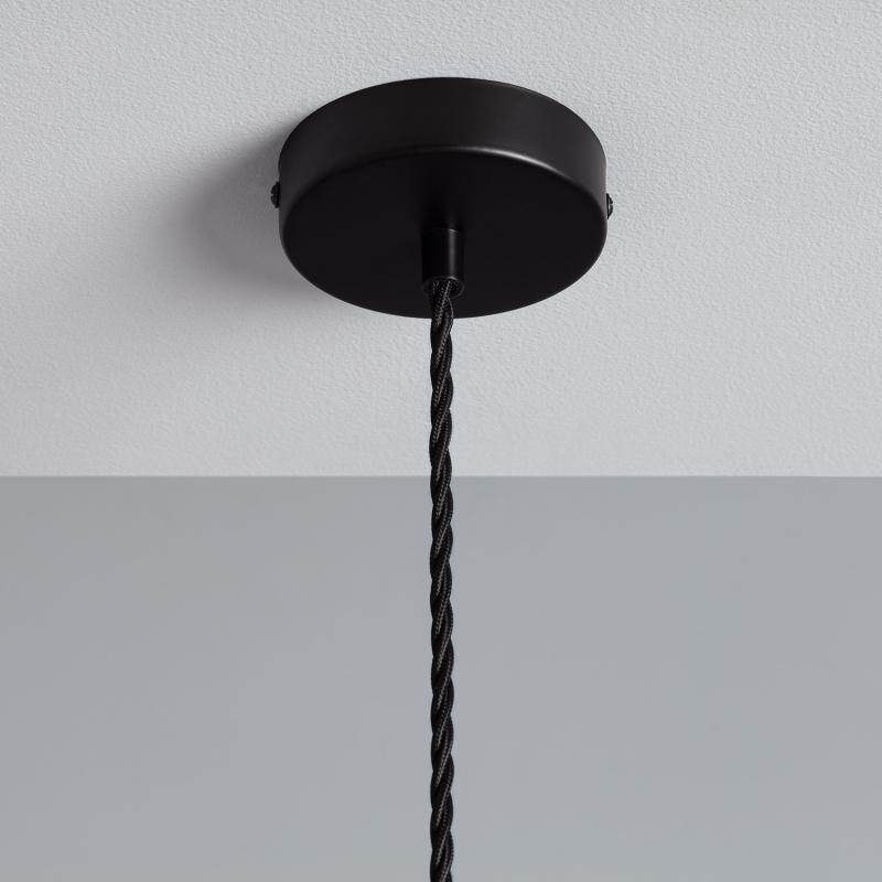 Imagem de Candeeiro Suspenso com Cabo Têxtil Trançado Preto