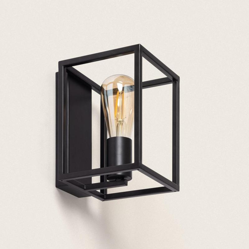 Imagen de Aplique de Pared Metal Crate Negro