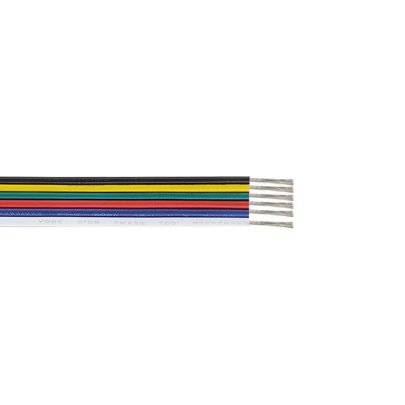 Imagem de Rolo de 100m de Cabo Elétrico Plano Mangueira 0,5mm² para Fitas de LED
