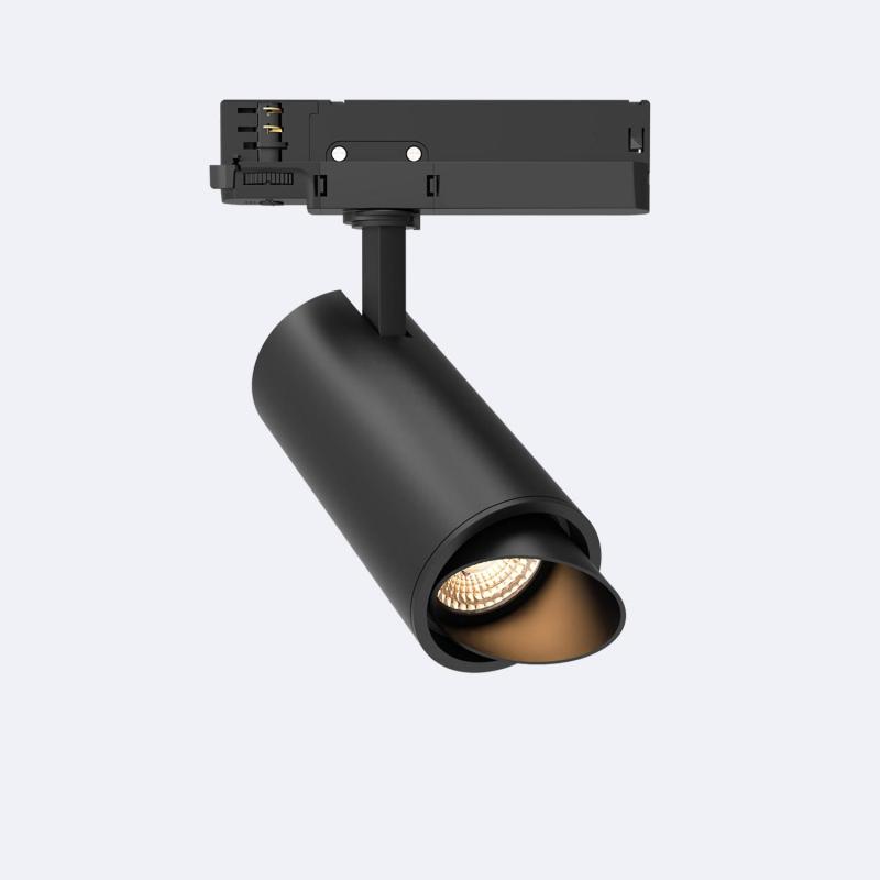 Imagem de Foco Carril LED Trifásico 20W Fasano Cilindro Bisel Regulável Preto 