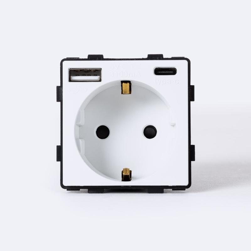 Imagem de Tomada com USB Schuko Tipo F Modern