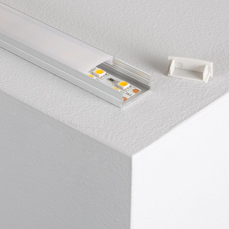 Imagen de Perfil de Aluminio Superficie 2m para Doble Tira LED hasta 20 mm