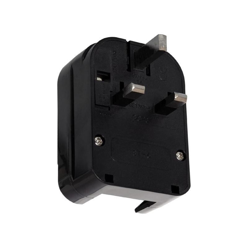 Imagem de Adaptador de Ficha Tipo F (EU) Cabeça Larga com Cabo Baixo para Ficha Tipo G (UK)