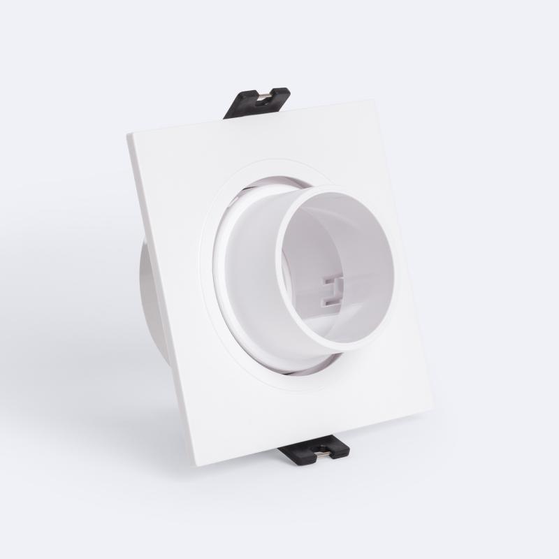 Imagem de Aro Downlight Quadrado Inclinável Baixo UGR para Lâmpada LED GU10 / GU5.3 Corte Ø75 mm Suefix 