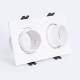 Imagen de Aro Downlight Cuadrado Basculante Bajo UGR para dos Bombilla LED GU10 / GU5.3 Corte 75x150 mm Suefix 