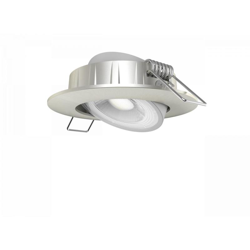 Imagen de Foco Downlight LED 5W Direccionable Circular Níquel Cepillado Corte Ø 68 mm